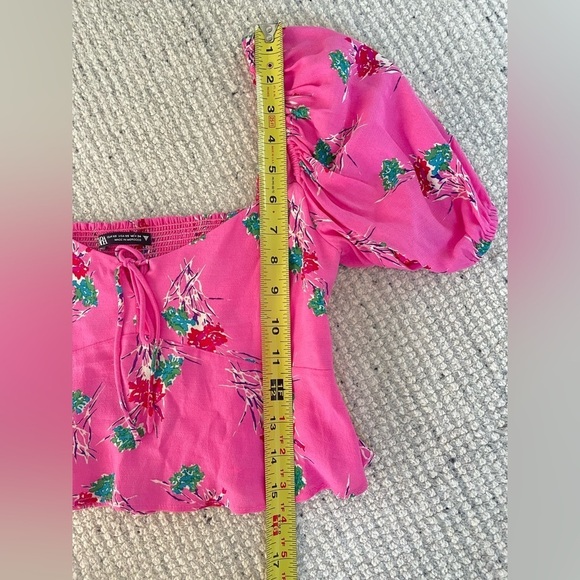 Zara Pink Floral Milkmaid Crop Top - Picture 8 of 10